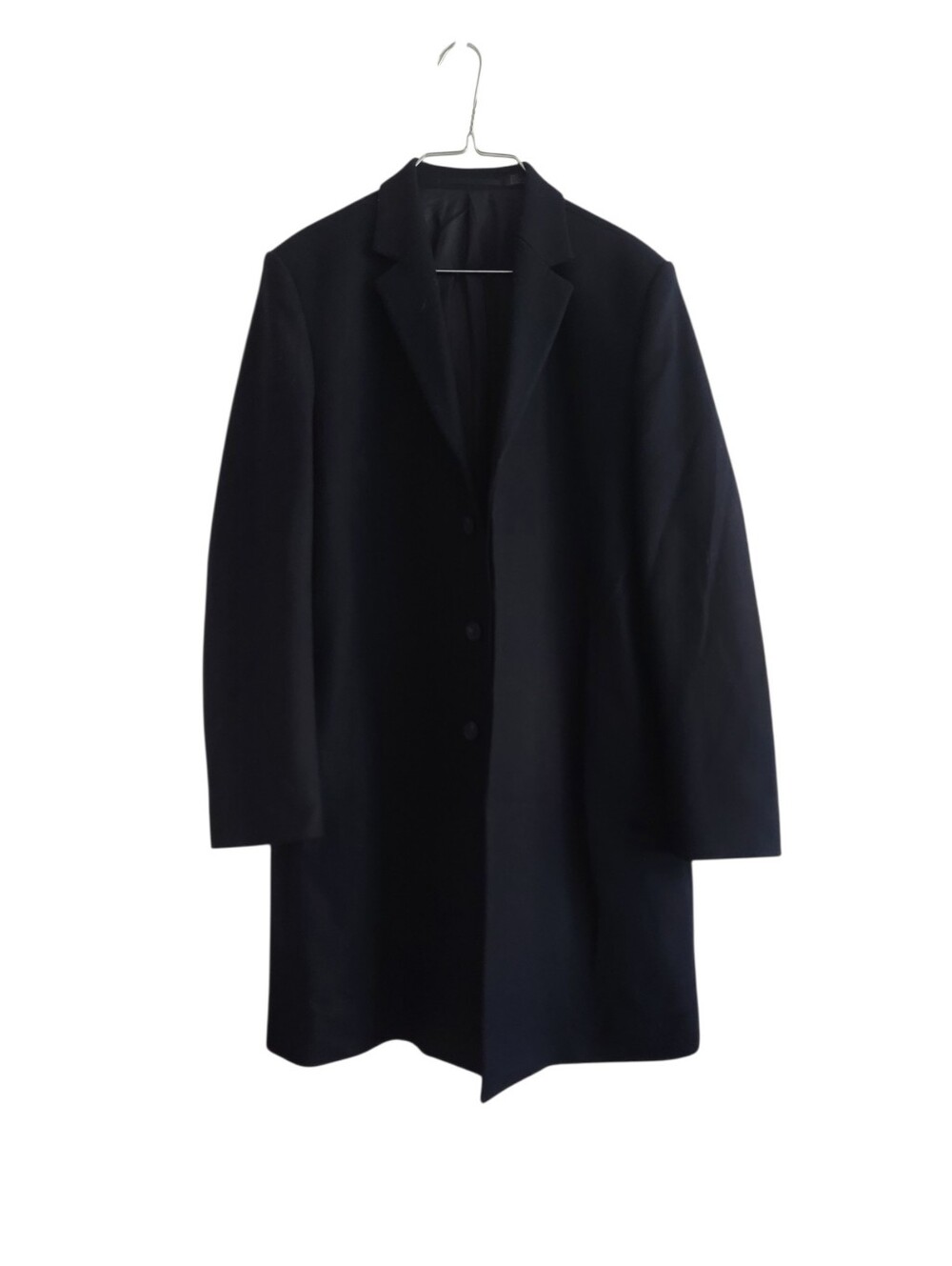 COS 40R Mens Navy Blue Woold Blend Pea Coat Structured Jacket Minimalist Capsule